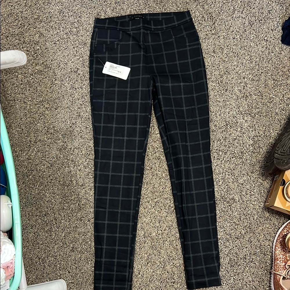 Sanctuary Black and Gray Plaid Pants